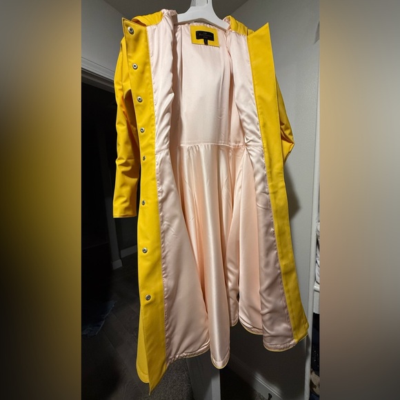 RainSisters Fitted and Flare Rain Coat Full Skirt Bright Yellow- XXS Petite - Picture 3 of 9